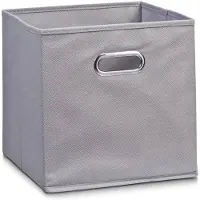 Zeller 14130 Boite de rangement en tissu gris, 28 x 28 x 28 cm