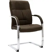 vidaXL Chaise de bureau à piétement luge brun Tissu