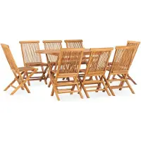 vidaXL Ensemble de jardin 9 pièces pliable en teck massif