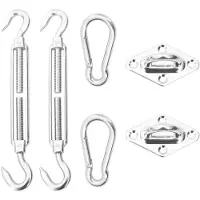 vidaXL Kit de fixation pour voile d'ombrage, 6 pièces, acier inoxydable