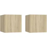 vidaXL Armoires TV murales 2 pièces chêne Sonoma 30,5x30x30 cm