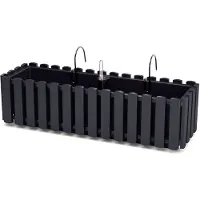 Prosperplast Pot De Fleurs 58cm Anthracite Avec Suspension Crochet Boardee Fencycase