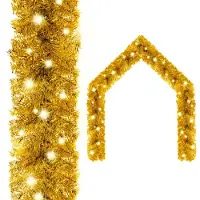 vidaXL Guirlande de Noël avec LED 10 m Golden