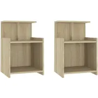 vidaXL Tables de chevet 2pcs chêne sonoma 40x35x60cm bois d'ingénierie