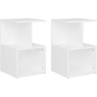vidaXL Tables de chevet 2 pcs blanc 35x35x55 cm bois d'ingénierie