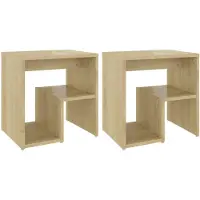 vidaXL Tables de chevet 2pcs chêne sonoma 40x30x40cm bois d'ingénierie