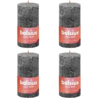 Multi Bougies pilier rustiques Shine 4 pcs 130x68 mm Gris orageux