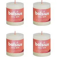 Bolsius Bougies pilier rustiques Shine 4 pcs 80x68 mm Perle douce
