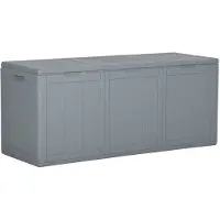 vidaXL Boîte de rangement de jardin 270 L Gris PP aspect bois