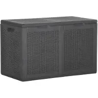 vidaXL Boîte de rangement de jardin 180 L noir PP rotin