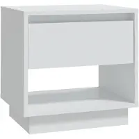 vidaXL Table de chevet Blanc 45x34x44 cm bois d'ingénierie