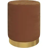 vidaXL Tabouret de rangement rond Marron Velours 31 x 37 cm