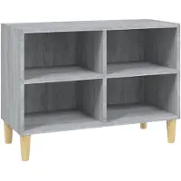 vidaXL Armoire TV avec pieds en bois massif gris Sonoma 69,5x30x50 cm