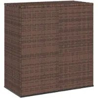 vidaXL Coffre à coussins de jardin en rotin PE 100x49x103,5 cm brun