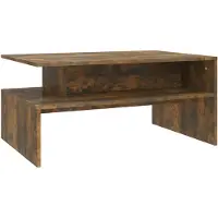 vidaXL Table basse chêne fumé 90x60x42,5 cm bois composite