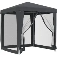 vidaXL Tente de réception avec 4 parois latérales en maille Anthracite 2x2 m HDPE