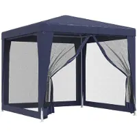 vidaXL Tente de réception avec 4 parois latérales en maille bleue 2,5x2,5 m HDPE