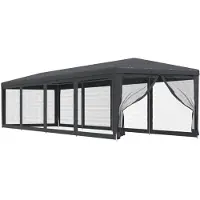 vidaXL Tente de réception avec 10 parois latérales en maille Anthracite 3x12 m HDPE