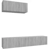 vidaXL Ensemble de meubles TV 3 pièces Gris Sonoma Bois composite