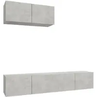 vidaXL Ensemble de 3 meubles TV en bois gris béton