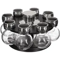 JJA 8 pots à épices avec support à épices rotatif