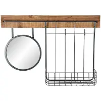 DKD Home Decor Miroir mural noir métal sapin miroir (80 x 15 x 20 cm)