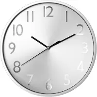 Atmosphera Horloge ronde, horloge murale, horloge argentée, couleur argent - Ø 30 cm