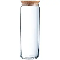 Luminarc Pot à spaghetti 200cl avec bouchon en liège Pure Jar - - verre trempé extra résistant