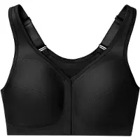 Glamorise Soutien-Gorge MagicLift Grandes Tailles Aide à la Posture, Fermeture Frontale, sans Armatures n°1265, Noir, 90G