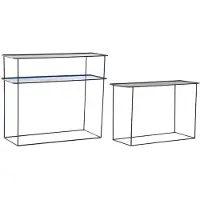 DKD Home Decor Console - DKD HOME DECOR - Bleu/Noir - Métal - 70x27x45 cm - Design Contemporain