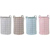 DKD Home Decor Boîte décorative - - Estándar - Polyester - 56x59x23 cm - Bleu, Beige, Gris