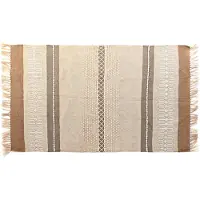 DKD Home Decor Carpet Brown Polyester Cotton (117 x 198 x 0,7 cm) (198 x 117 cm)