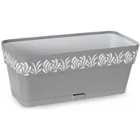 Stefanplast Jardinière Gaia Rectangulaire Réserve d'eau Gris (30 x 13.30 x 13.30 cm)