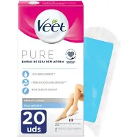 Veet BANDAS DE CERA depilatorias corporales pure piel sensible 20 u