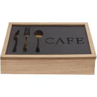 DKD Home Decor Range-couverts - - Vintage - Métal et Aluminium - Marron - 25x18x6 cm