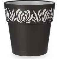 Stefanplast Jardinière Gaia ronde Réserve d'eau Graphite (29 x 29 cm)