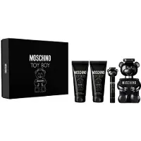 Moschino Coffret cadeau Toy Boy eau de parfum 100 ml, eau de parfum miniature 10 ml, baume après-rasage 100 ml et gel douche rafraîchissant