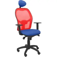 Piqueras Y Crespo Chaise Jorquera maille rouge assise bleu bali avec appui-tête fixe