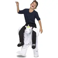 MOM Ride-on Unicorn Kids Costume Blanc 10-12 Years Enfants
