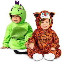 MOM Dragon-tigre Reversible Costume Vert 3-4 Years Enfants