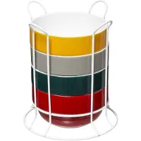 Five Simply Smart Coupelles en céramique, bols sur support métallique, 500 ml, set de 4 - Secret de Gourmet