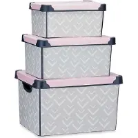 Kipit Jeu de boîtes d'organisation empilables Vibes 3 pièces plastique