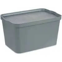 Kipit boîte plastique avec couvercle 24l gris (24 l, 45 x 29.30 x 24.50 cm)