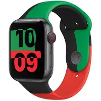 Apple L'unité noire (40 mm, Fluoroélastomère), Sangles de montre, Noir, Vert, Rouge