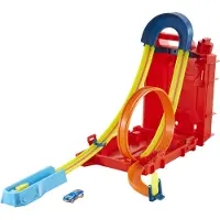 Hot Wheels Toy Track Track Set Builder Builder Unlimited Playset Fuel Can Schec Box 14 Pi ces de composants et v hicule l' chelle 1:64