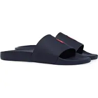Ralph Lauren Ftw pour homme. 809852071002 Tongs Polo Slide marine (46), Plat, Aucun, Casuel, Beachwear