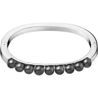 Calvin Klein Bracelet moderne pour femme, orné de perles, en acier inoxydable, taille XS, KJAKMD0401, argent