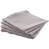 Atmosphera Pack De 4 Serviettes En Coton Taupe 40x40cm