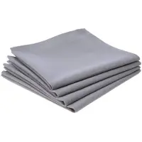 Atmosphera Lot De 4 Serviettes En Coton Gris 40x40cm