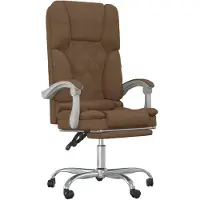 vidaXL Chaise de bureau avec fonction massage Marron Tissu